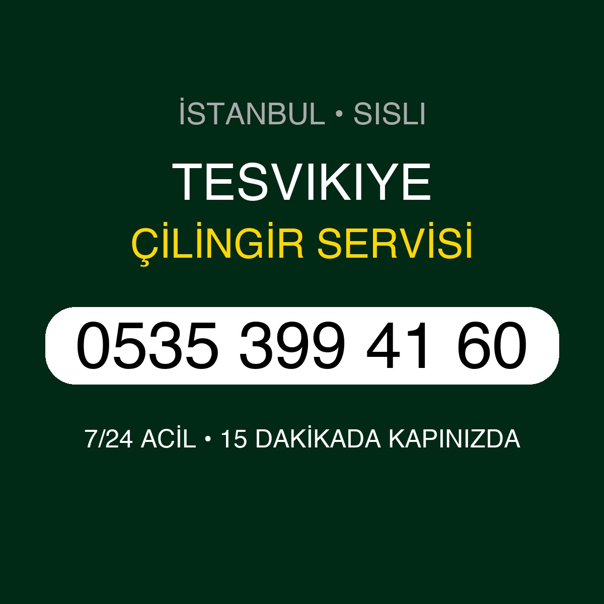 TESVIKIYE Çilingir 7/24 | 0535 399 41 60