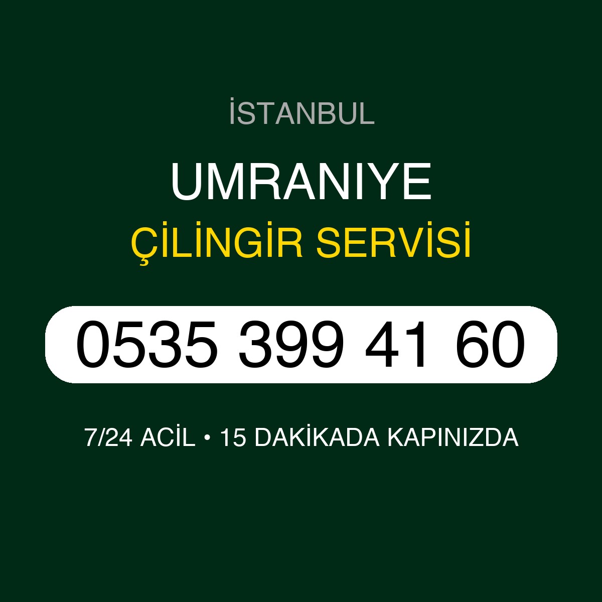 UMRANIYE Çilingir 7/24 | 0535 399 41 60