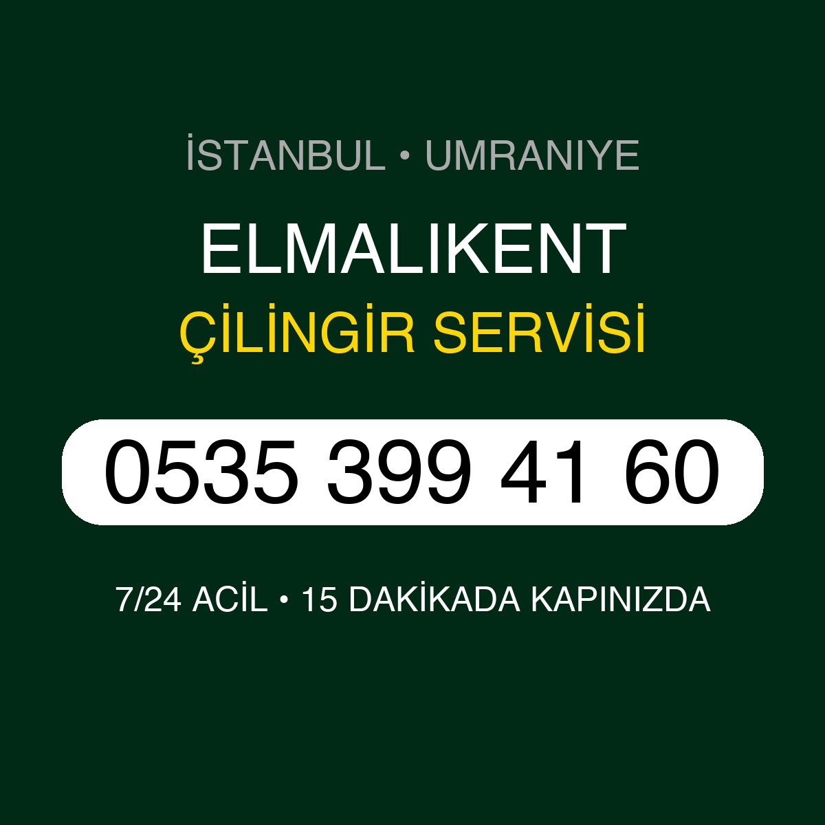 ELMALIKENT Çilingir 7/24 | 0535 399 41 60