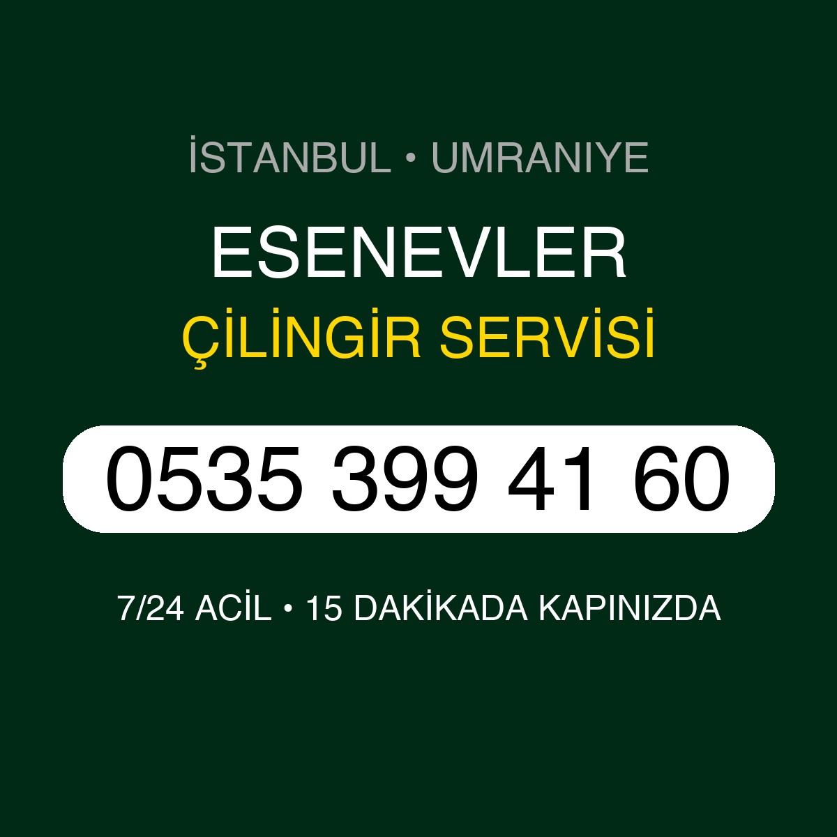 ESENEVLER Çilingir 7/24 | 0535 399 41 60