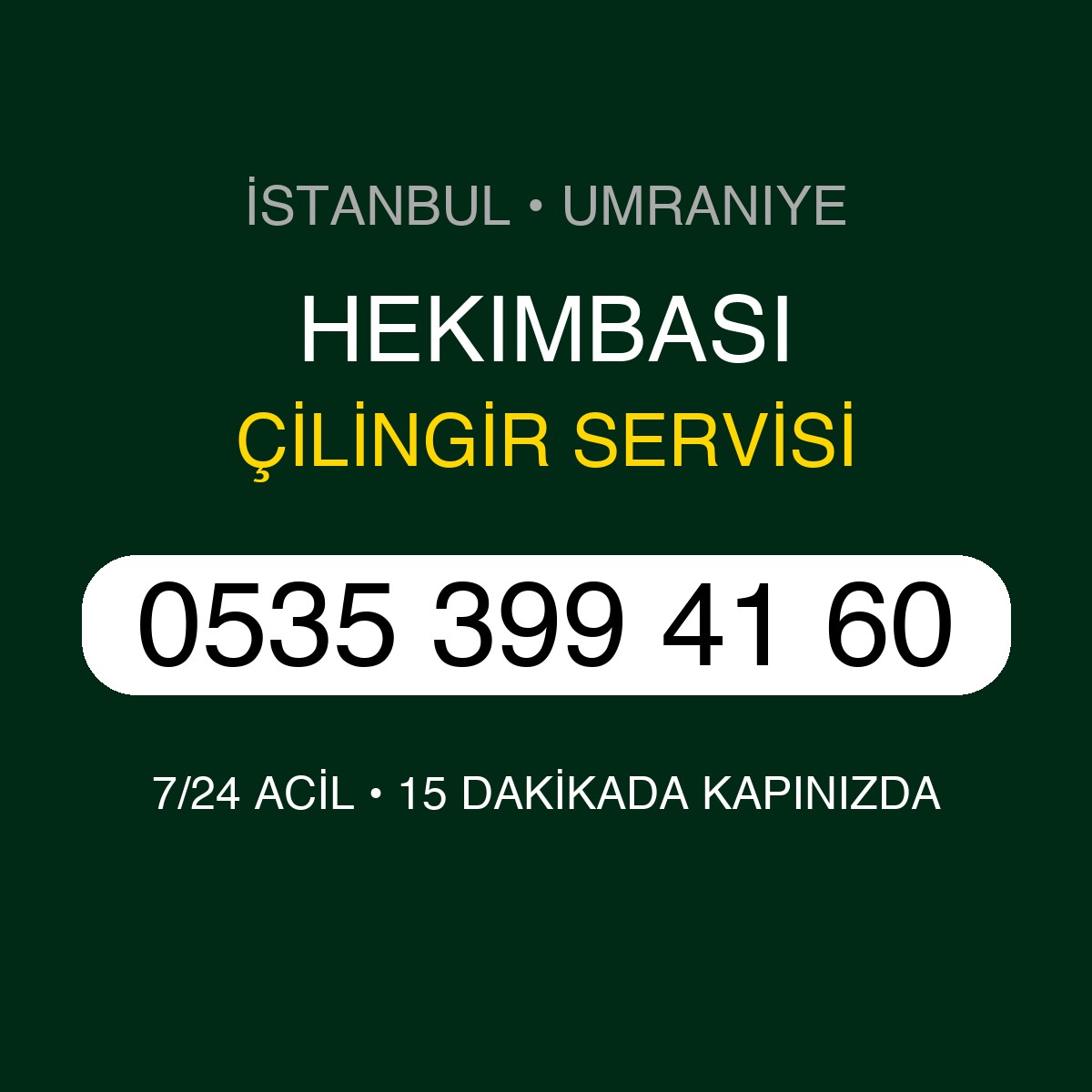HEKIMBASI Çilingir 7/24 | 0535 399 41 60
