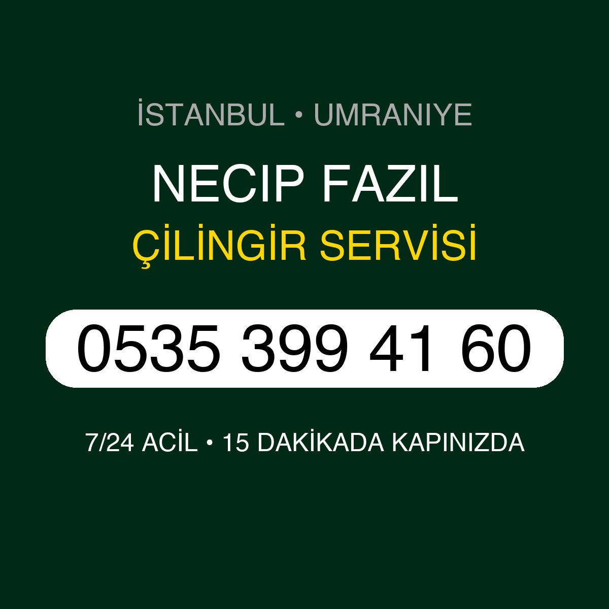 NECIP FAZIL Çilingir 7/24 | 0535 399 41 60