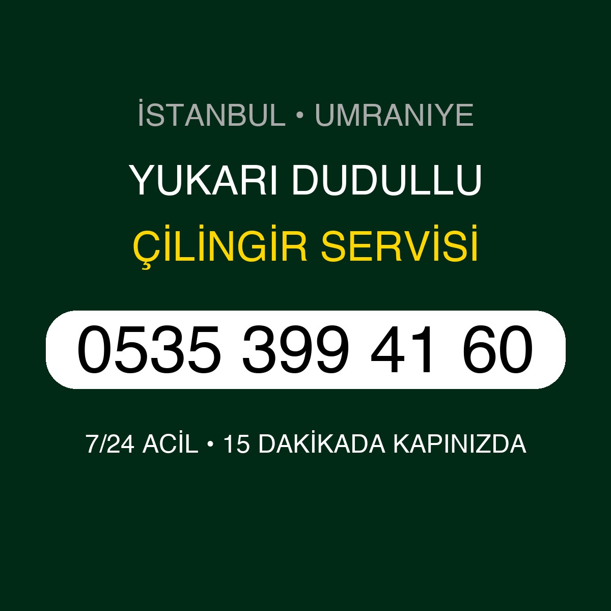 YUKARI DUDULLU Çilingir 7/24 | 0535 399 41 60