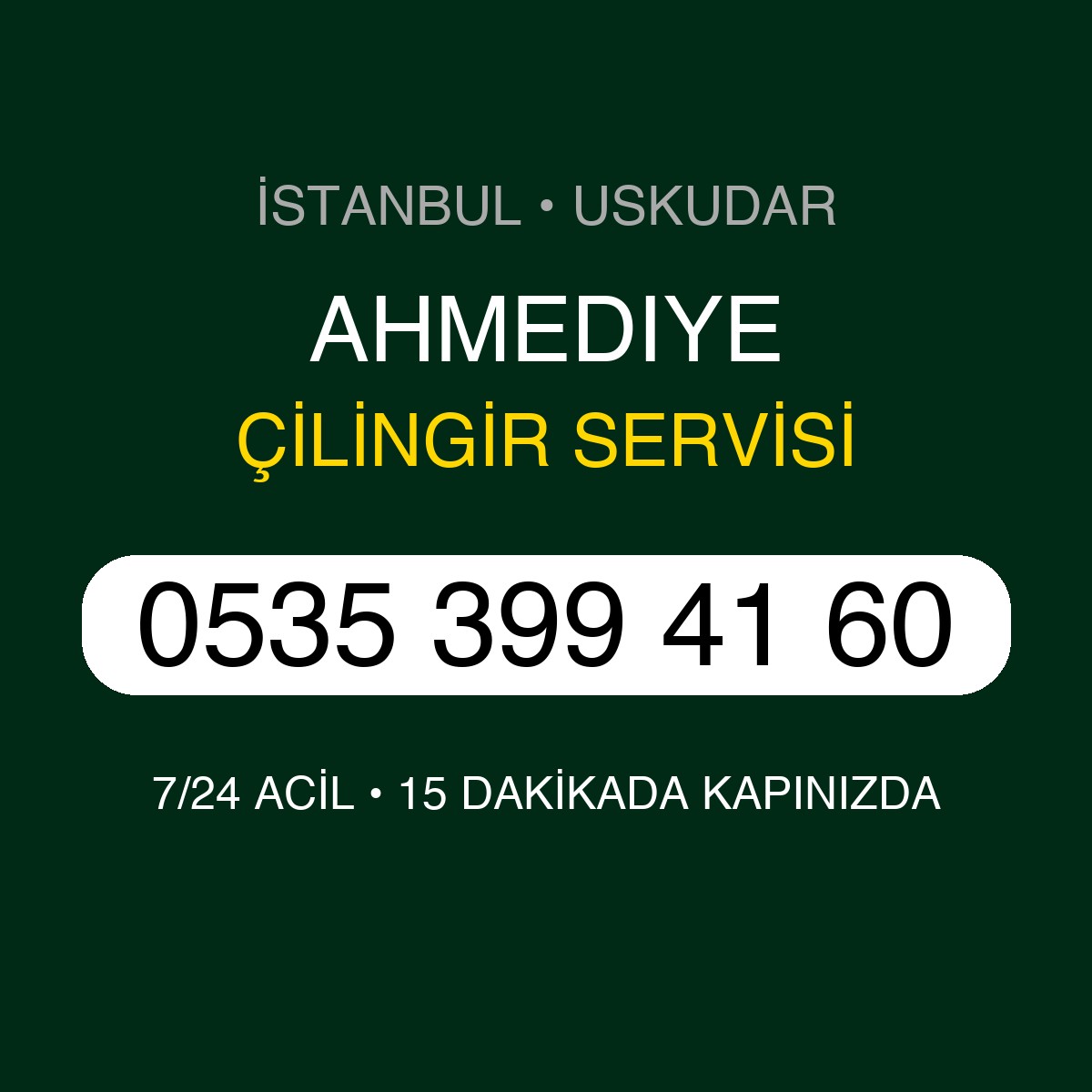 AHMEDIYE Çilingir 7/24 | 0535 399 41 60