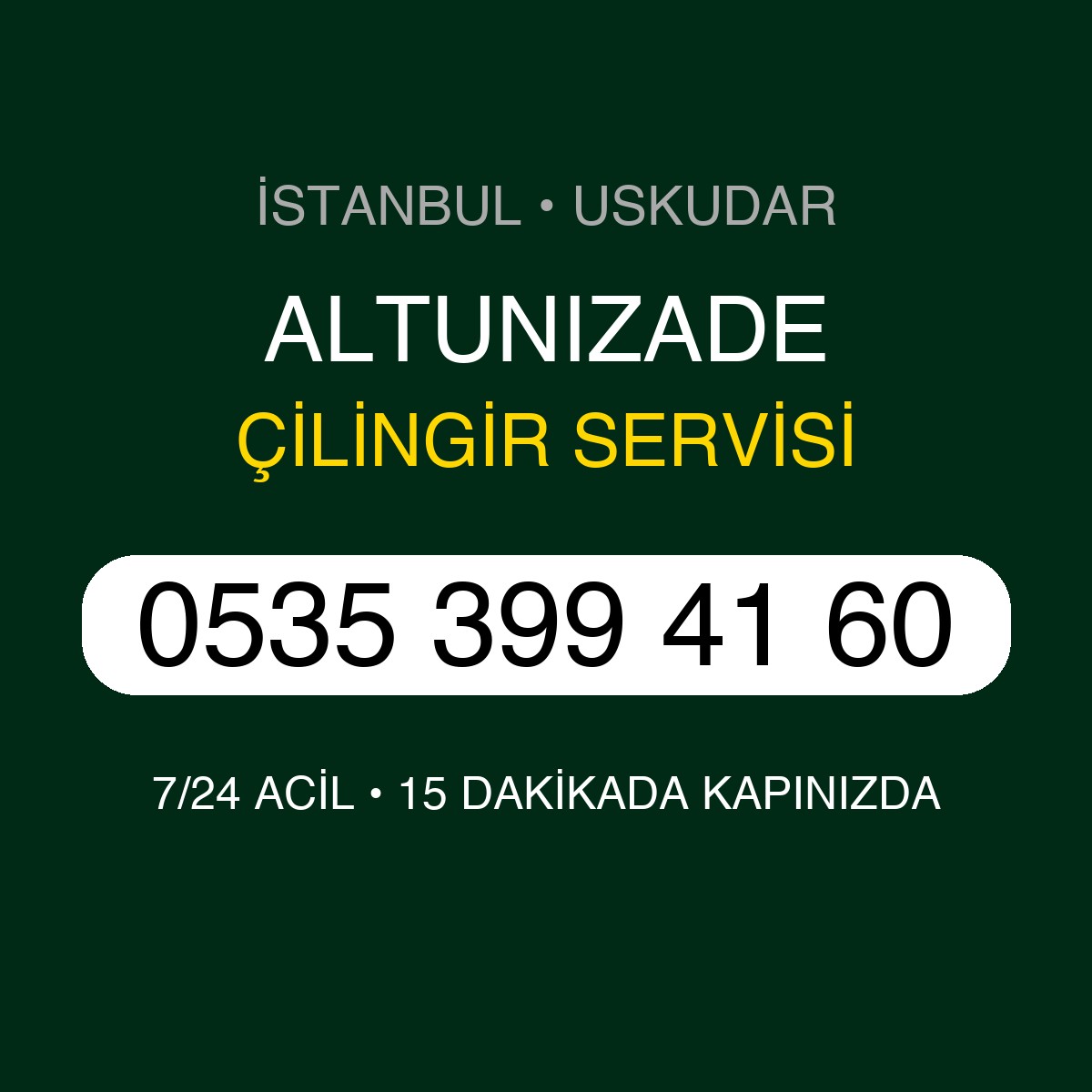ALTUNIZADE Çilingir 7/24 | 0535 399 41 60