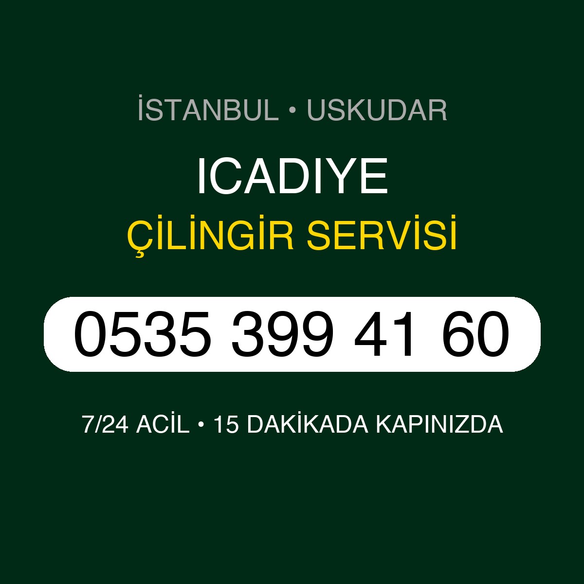 ICADIYE Çilingir 7/24 | 0535 399 41 60