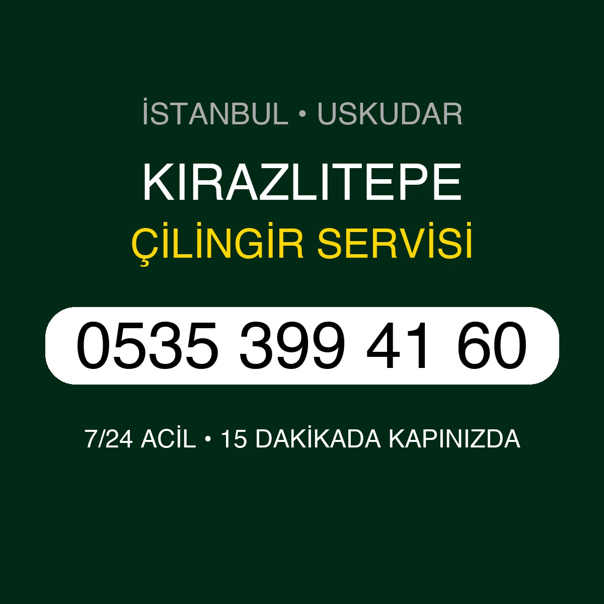 KIRAZLITEPE Çilingir 7/24 | 0535 399 41 60