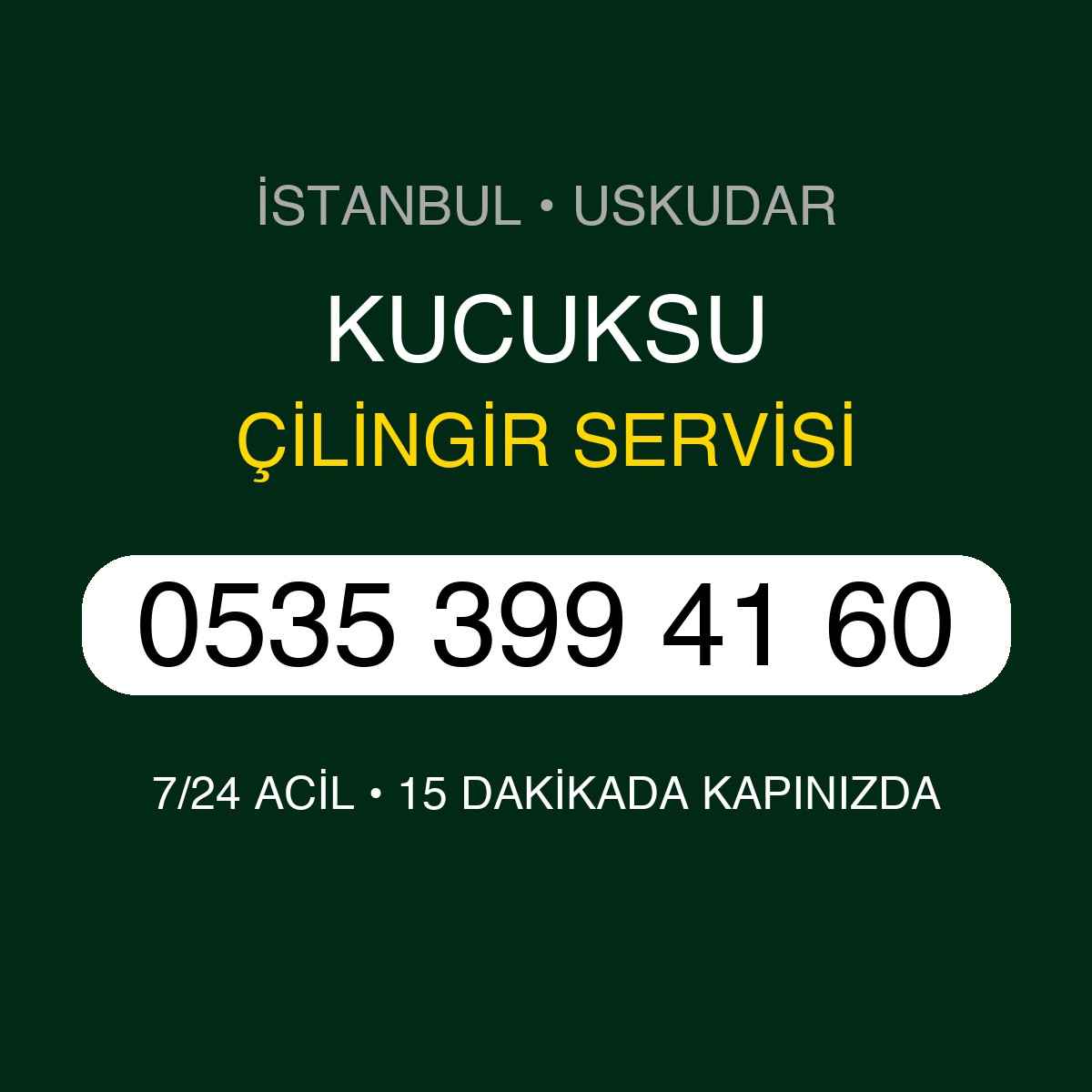 KUCUKSU Çilingir 7/24 | 0535 399 41 60